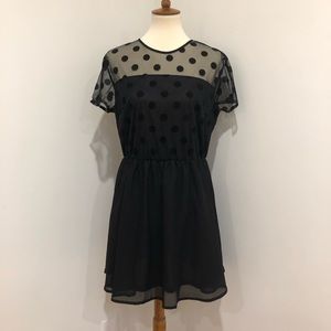 NWT Divided H&M Black Polka Dot Dress